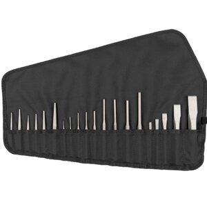 Punch and Chisel Set with Pouch, 20-Piece (Center, Solid, Pin, Chisel)